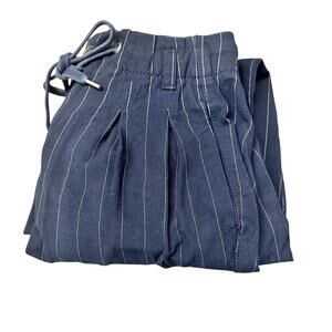 American Eagle Pants Womens XS Blue Pinstripe Jogger High Rise + Pockets Coastal